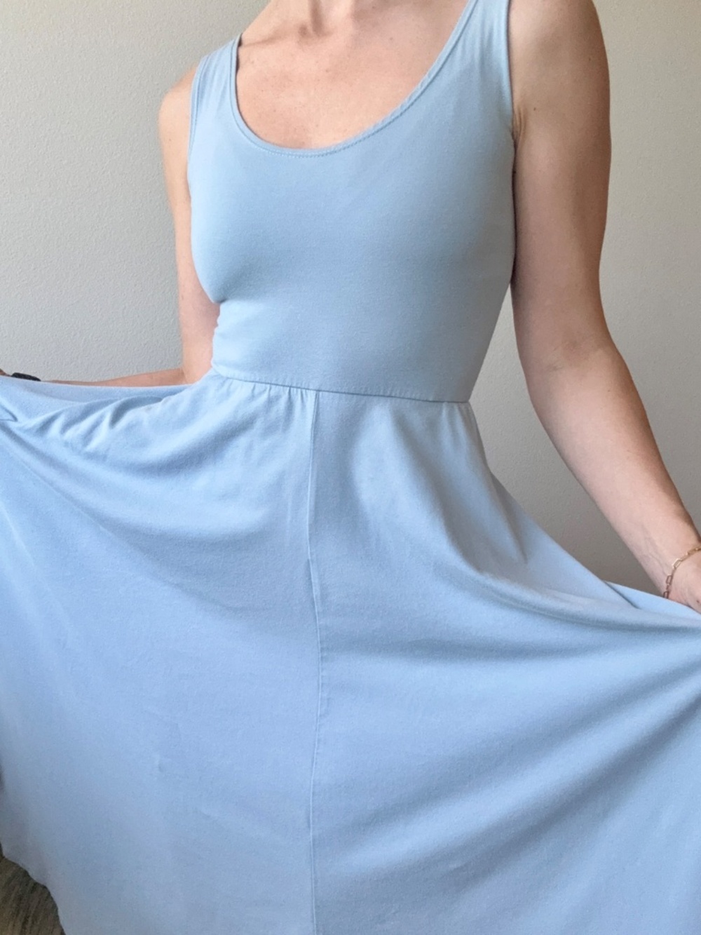 Reformation Rou Dress Light Blue Midi Fit Flare XS Wedding Guest Graduation
